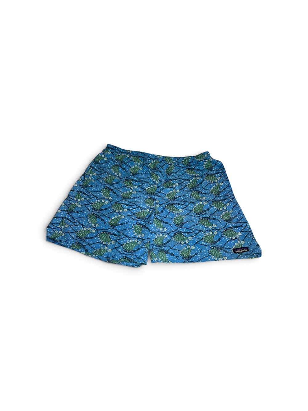 Patagonia Blue and Green Floral Print Shorts